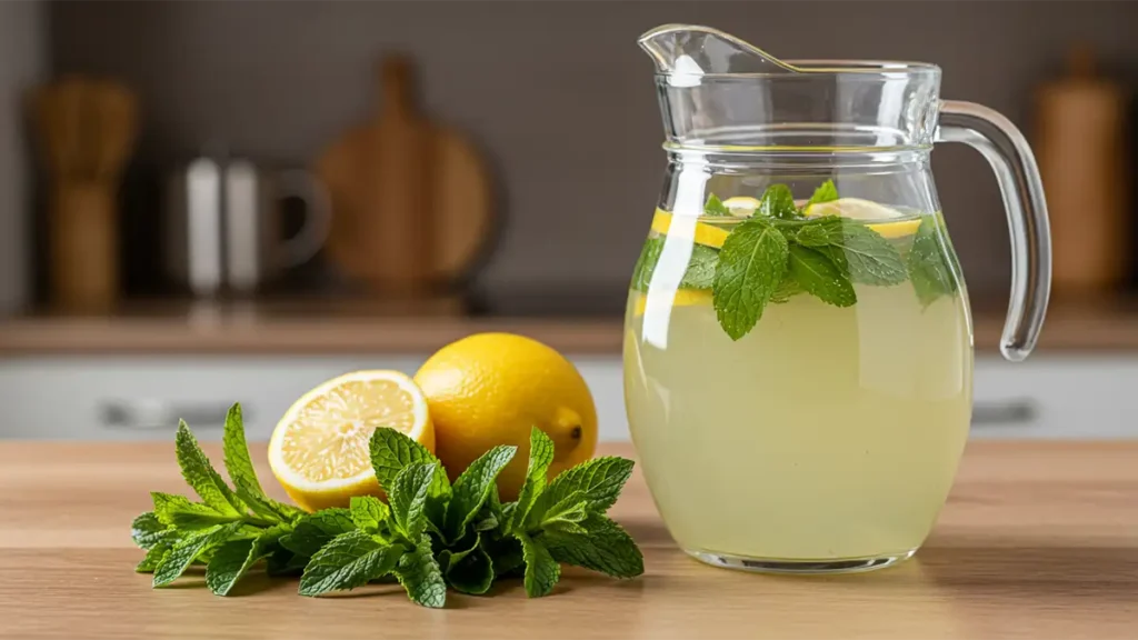 Agua Fresca de Hierbabuena y Limón