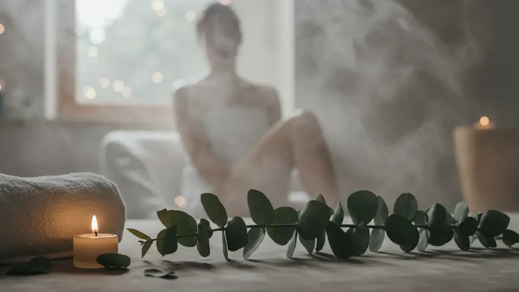 Un Baño de Vapor Relajante de Eucalipto