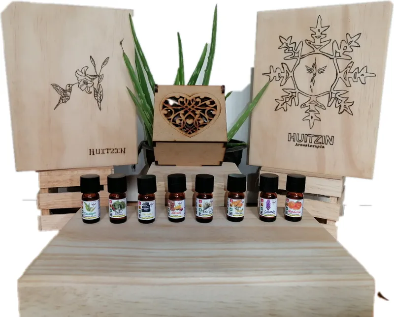 Interior de tienda naturista Aceites Esenciales Huitzin en Ciudad de México