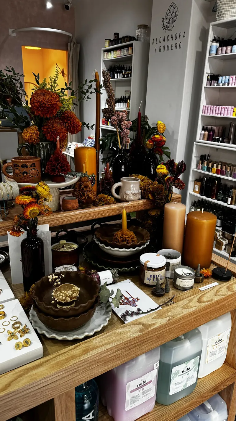 Interior de tienda naturista Alcachofa y Romero en Ciudad de México