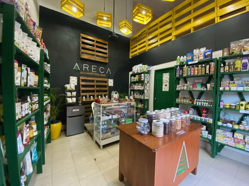 Interior de tienda naturista Areca Eco•Wellness Spot en Valladolid