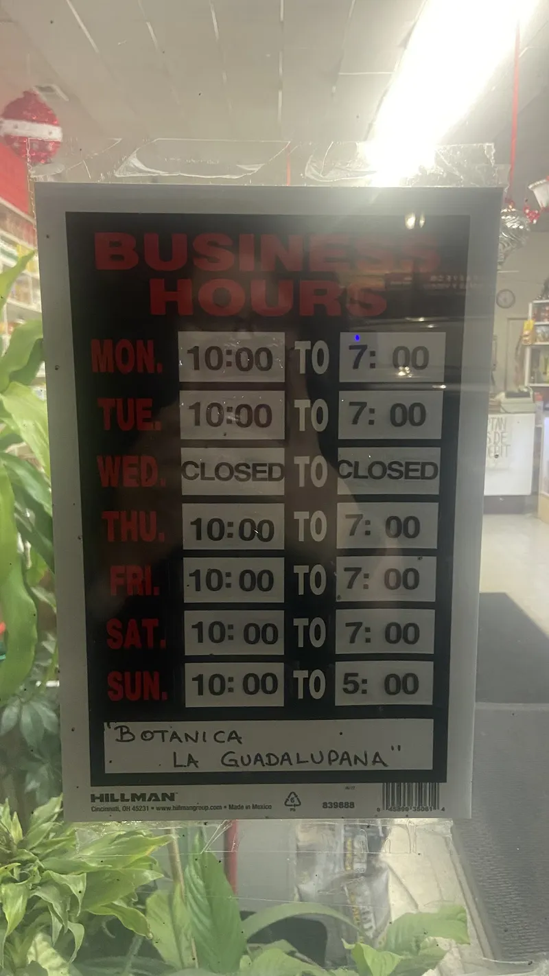 Interior de tienda naturista Botanica La Guadalupana en Chicago