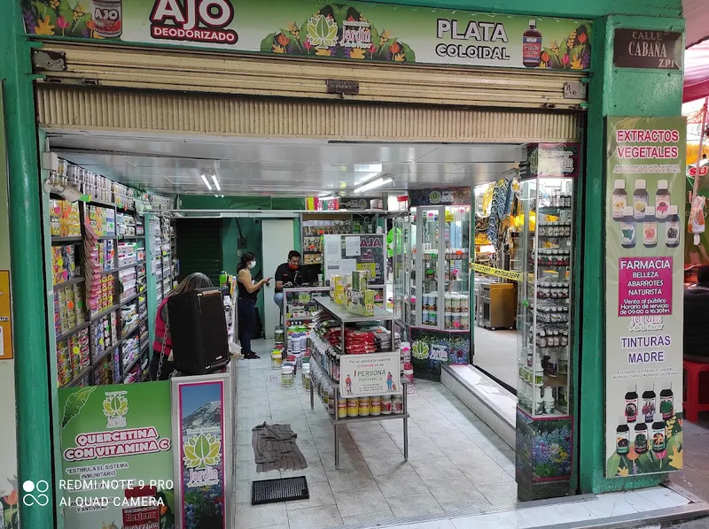 Interior de tienda naturista Mexikonat (Naturista Jardín de la Paz) en Ciudad de México