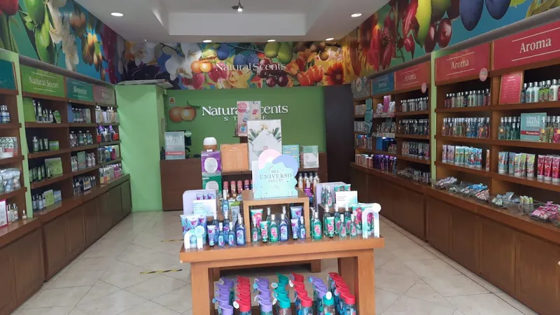 Interior de tienda naturista Natural Scents en Cancún