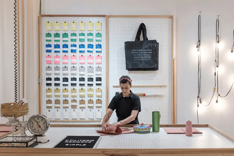 Interior de tienda naturista Utilitario Mexicano en Ciudad de México